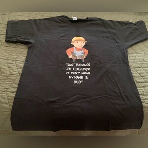 Bob the Builder T-shirt, Black, XL, 100% Cotton, NWOT